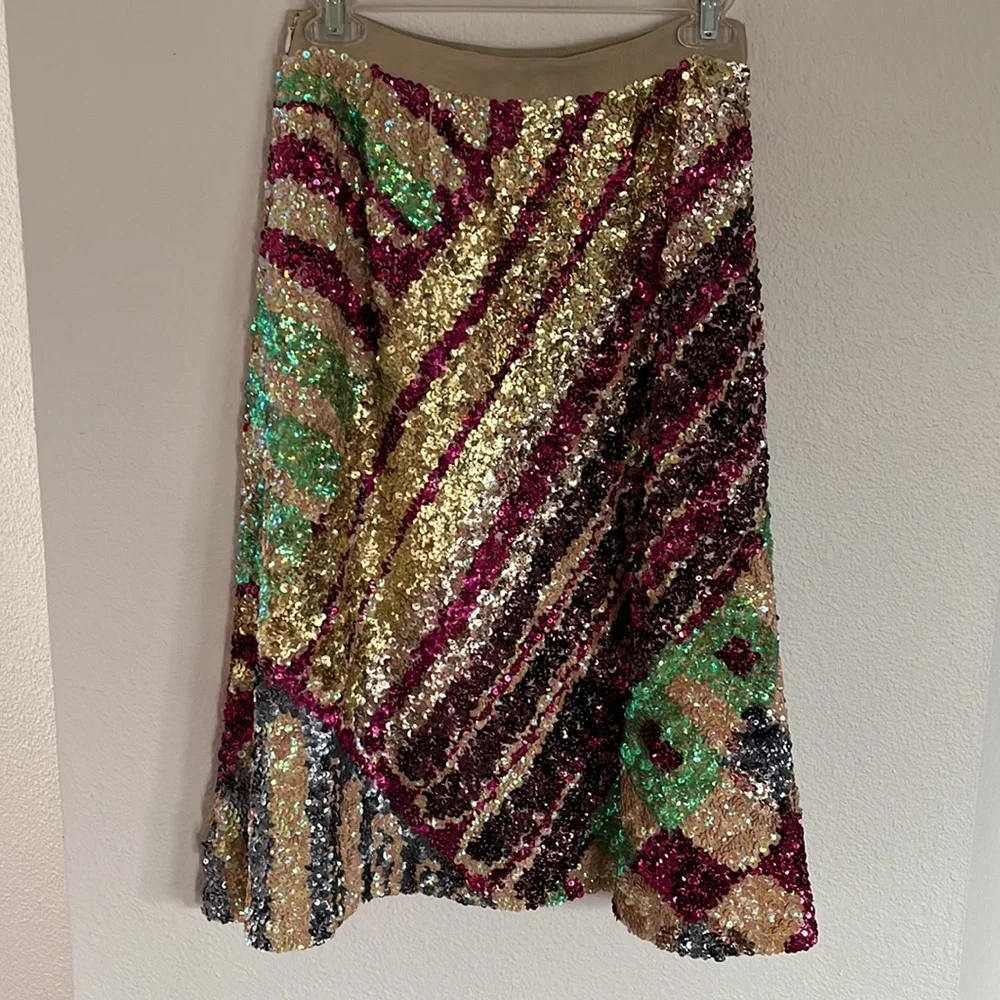 J. Crew Multicolor Sequin A-Line Party Skirt